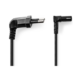 CAVO DI ALIMENTAZIONE NEDIS CEGL11075BK20 CON SPINA ITALIA ANGOLATA e C1 DA 2 METRI COLORE NERO